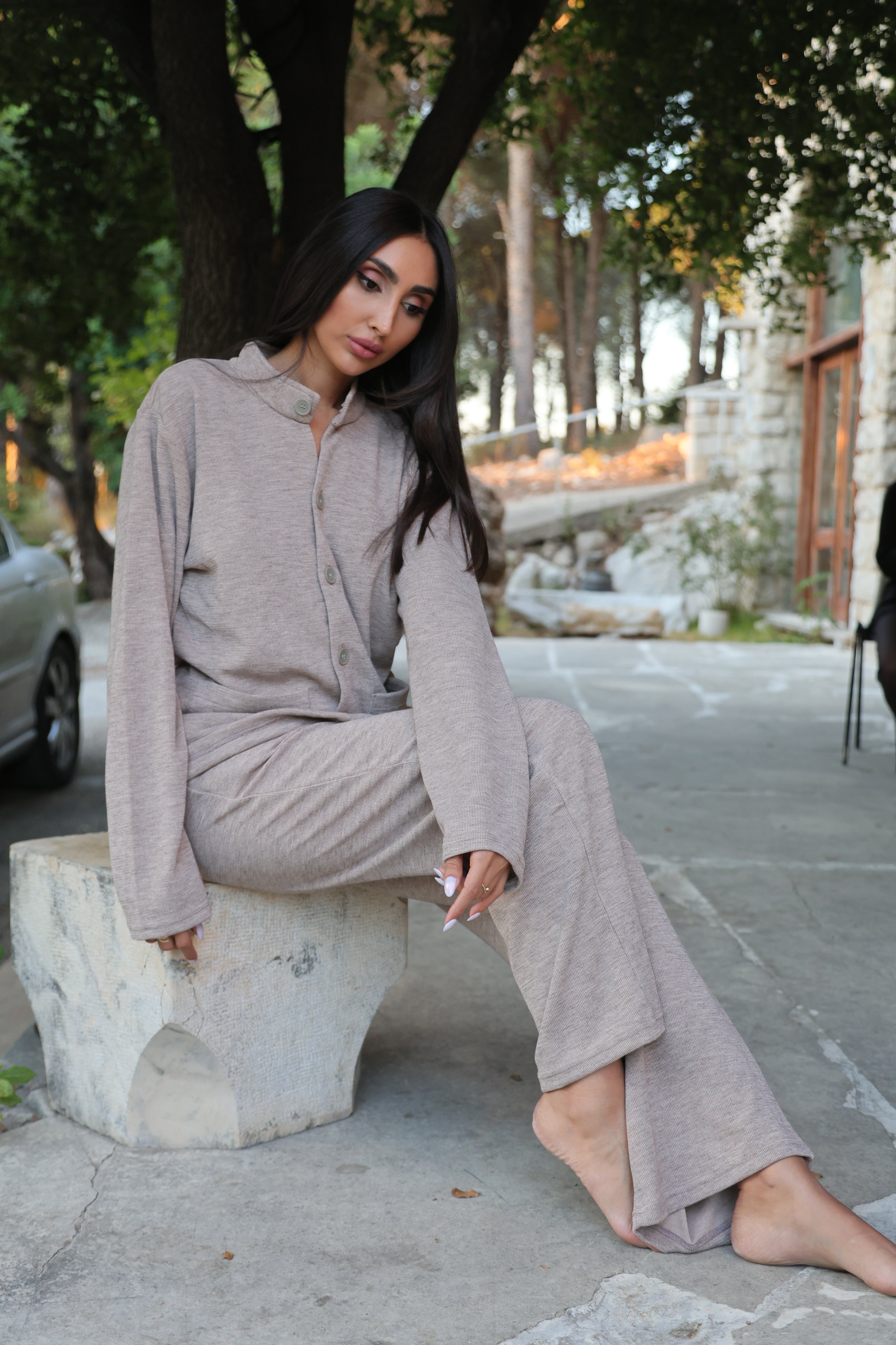 Sienna Cardigan and Pants Set - Beige