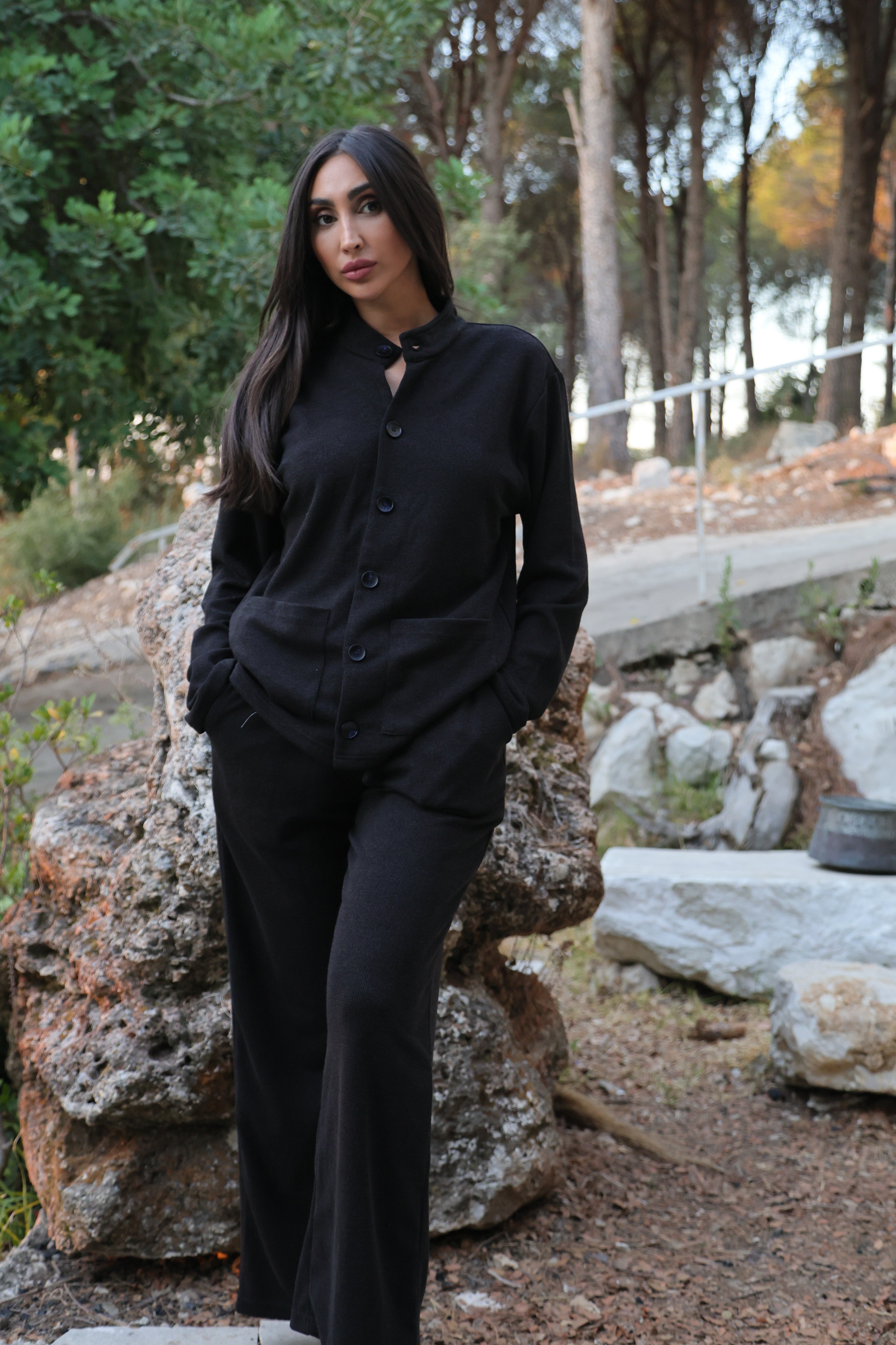 Sienna Cardigan and Pants Set - Black