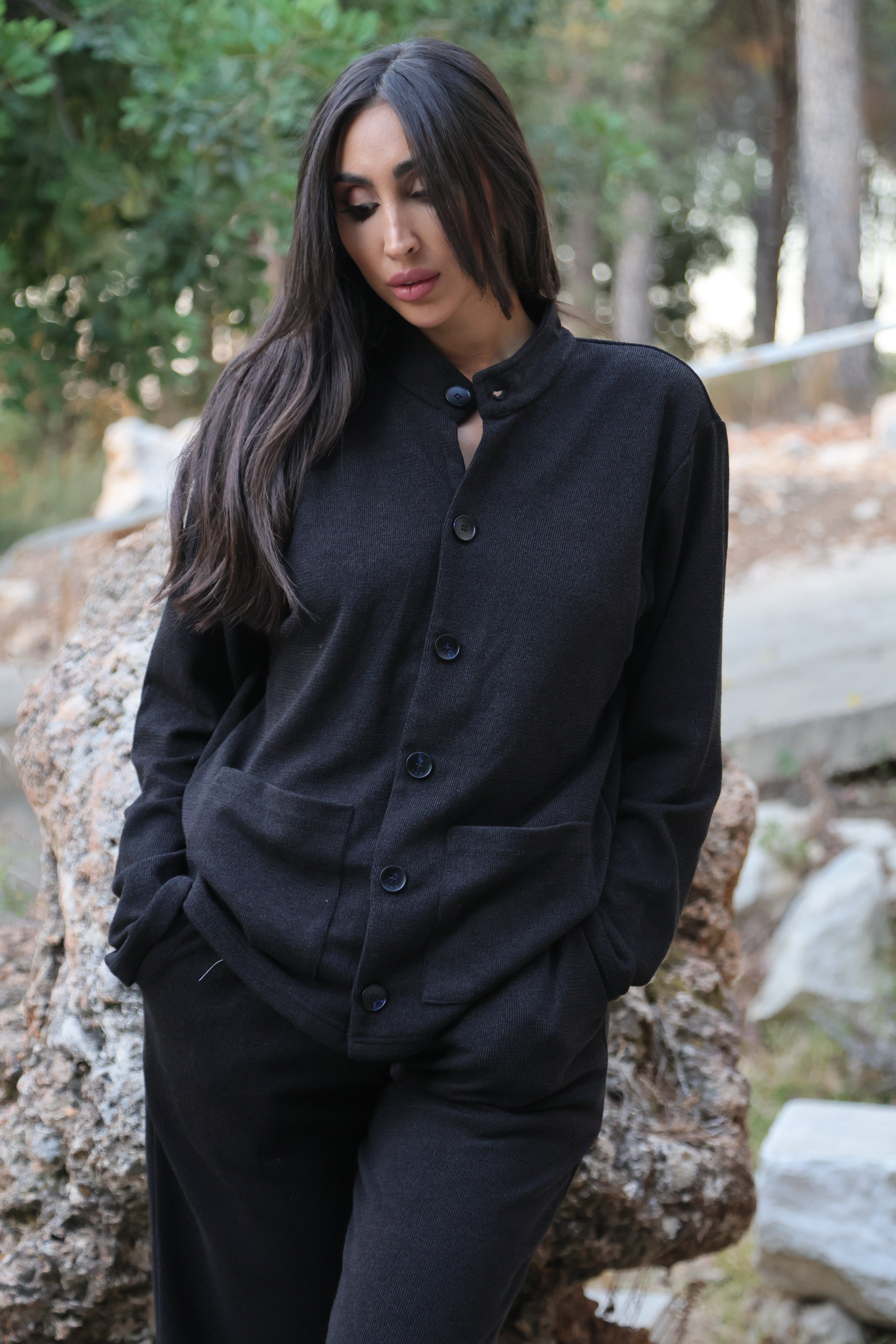 Sienna Cardigan and Pants Set - Black