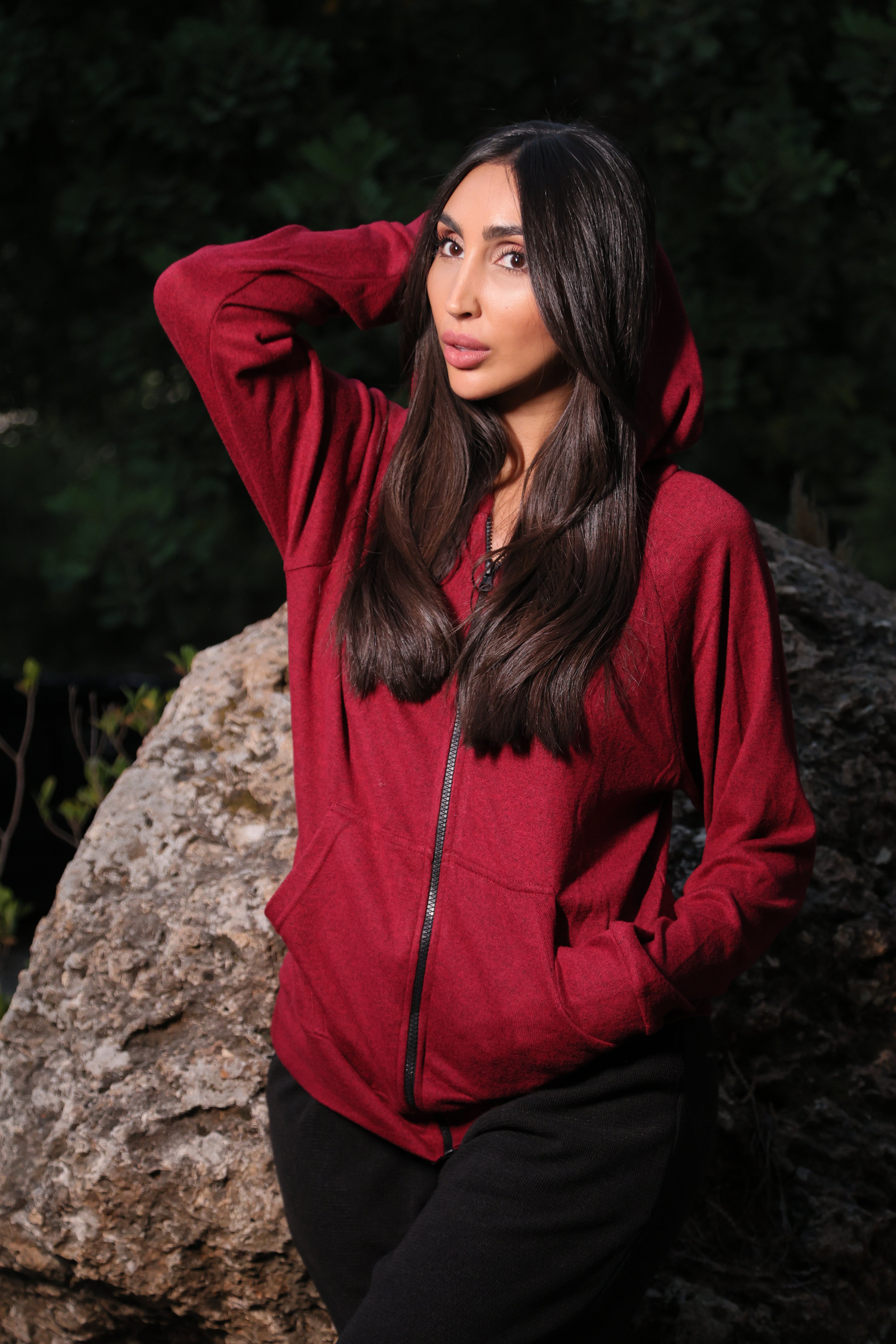 Red Hoodie Zipper