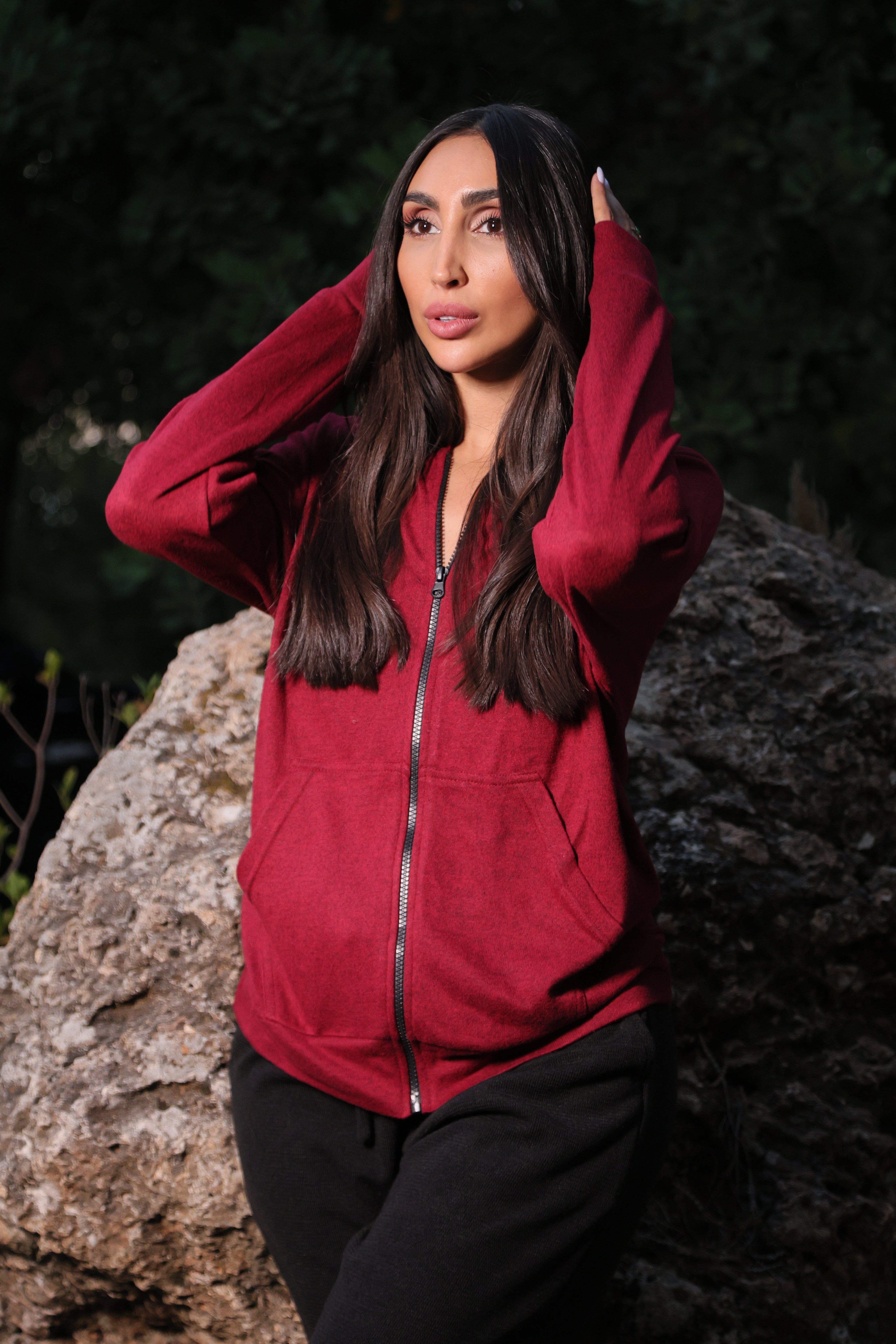 Red Hoodie Zipper