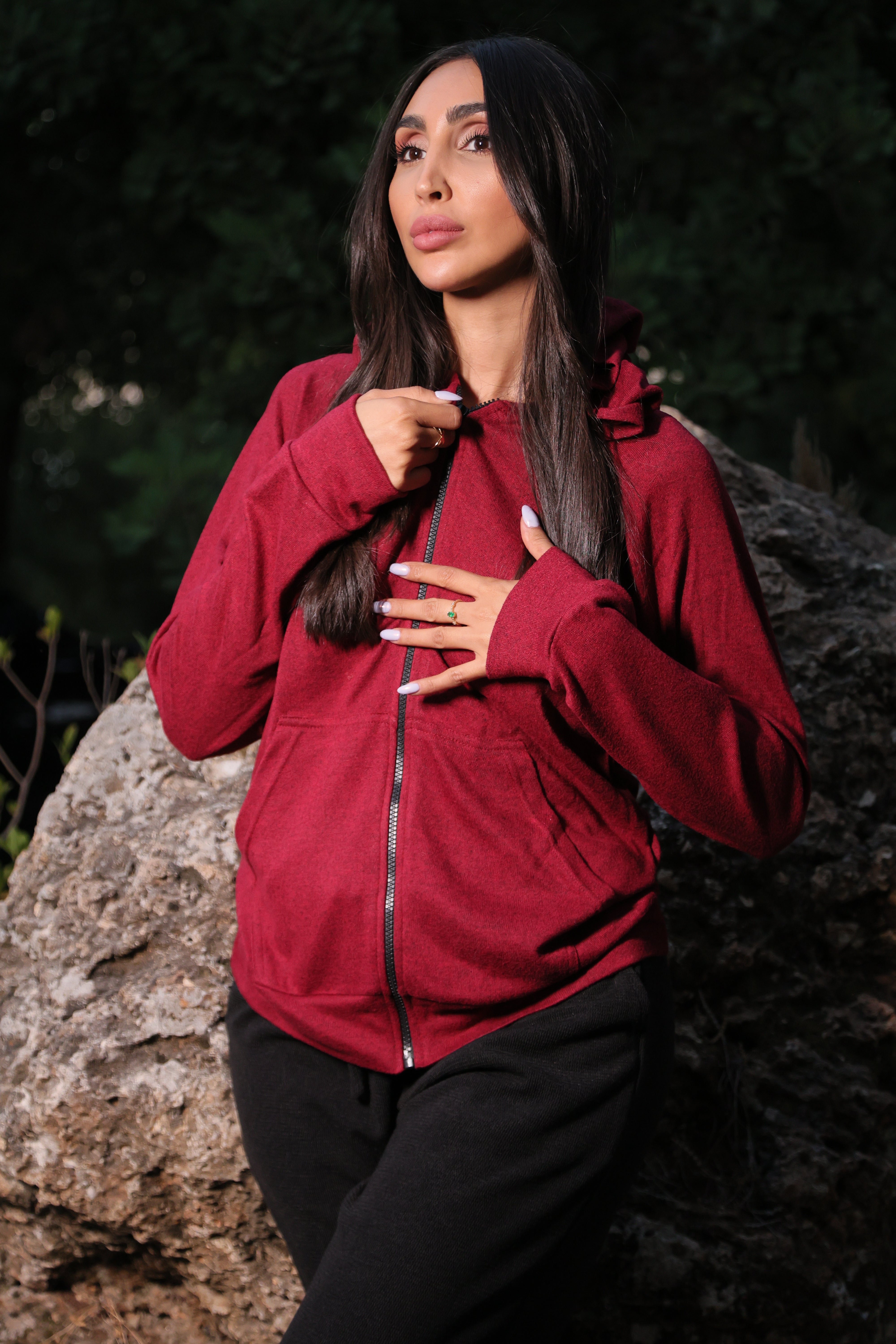 Red Hoodie Zipper