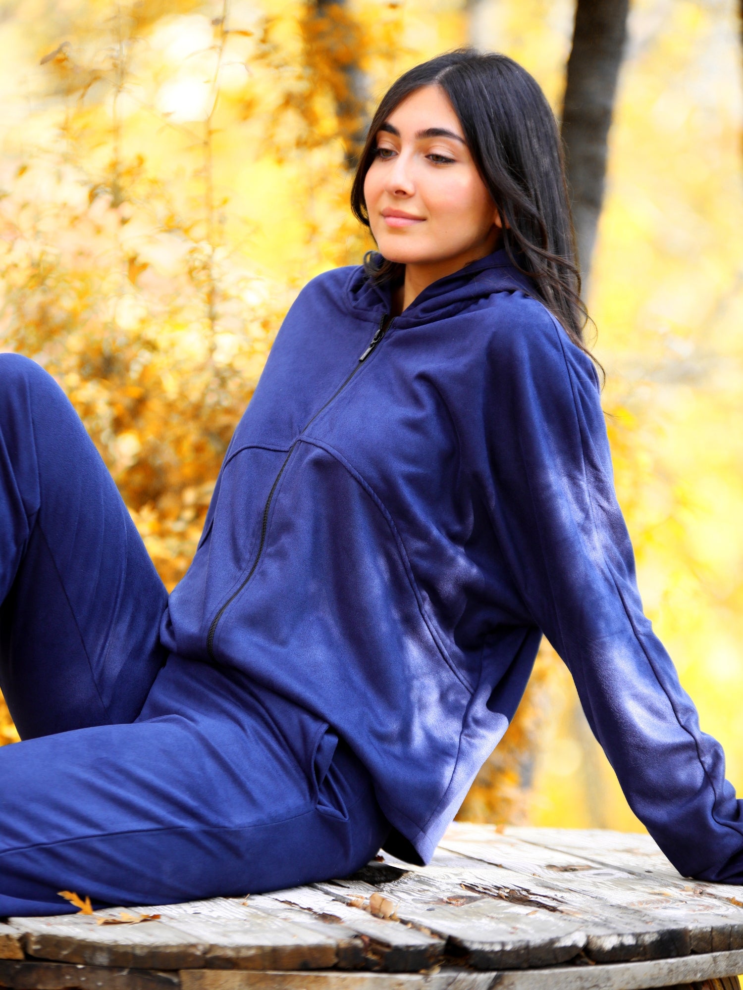 Suede Jacket - Navy