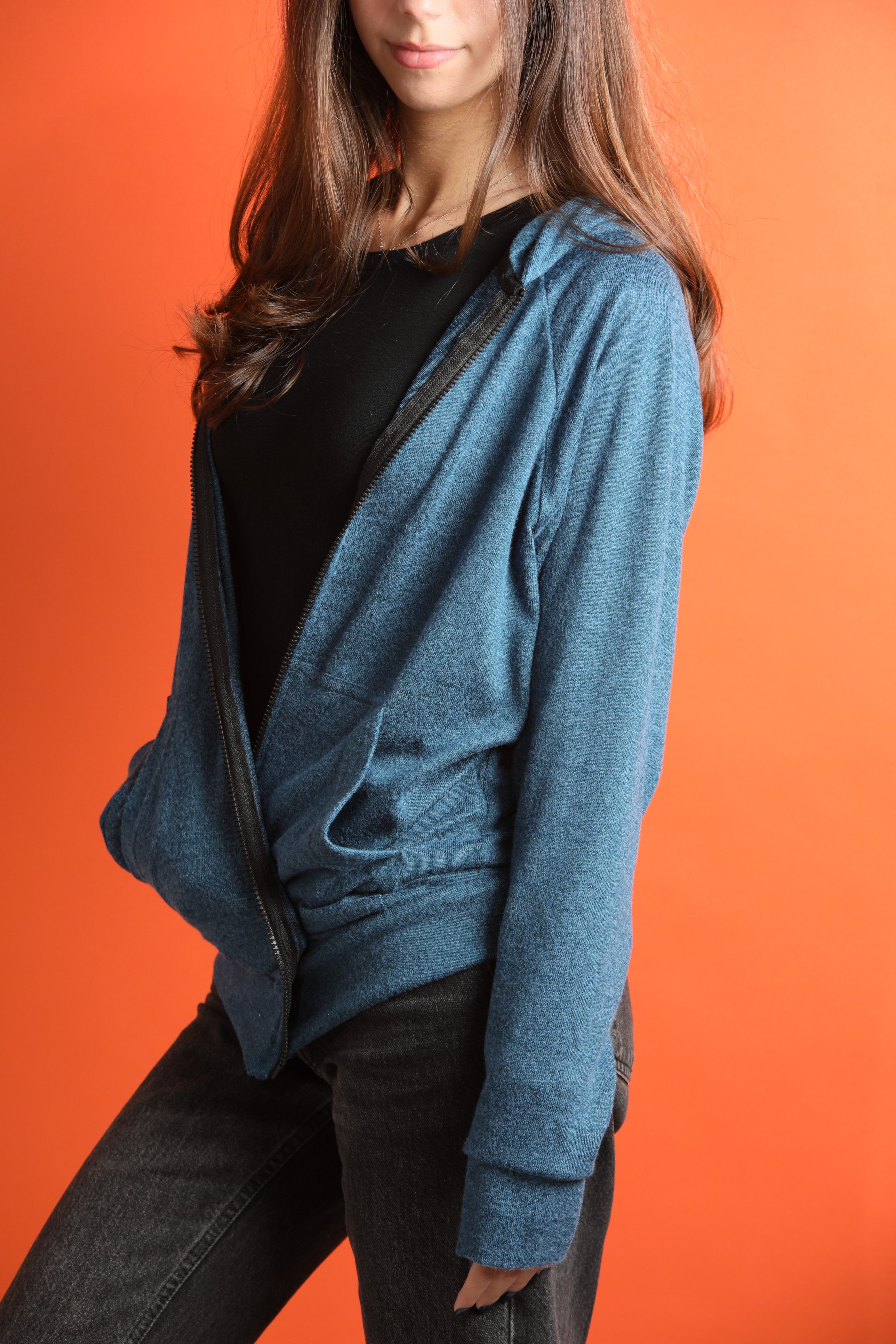 Blue Hoodie Zipper