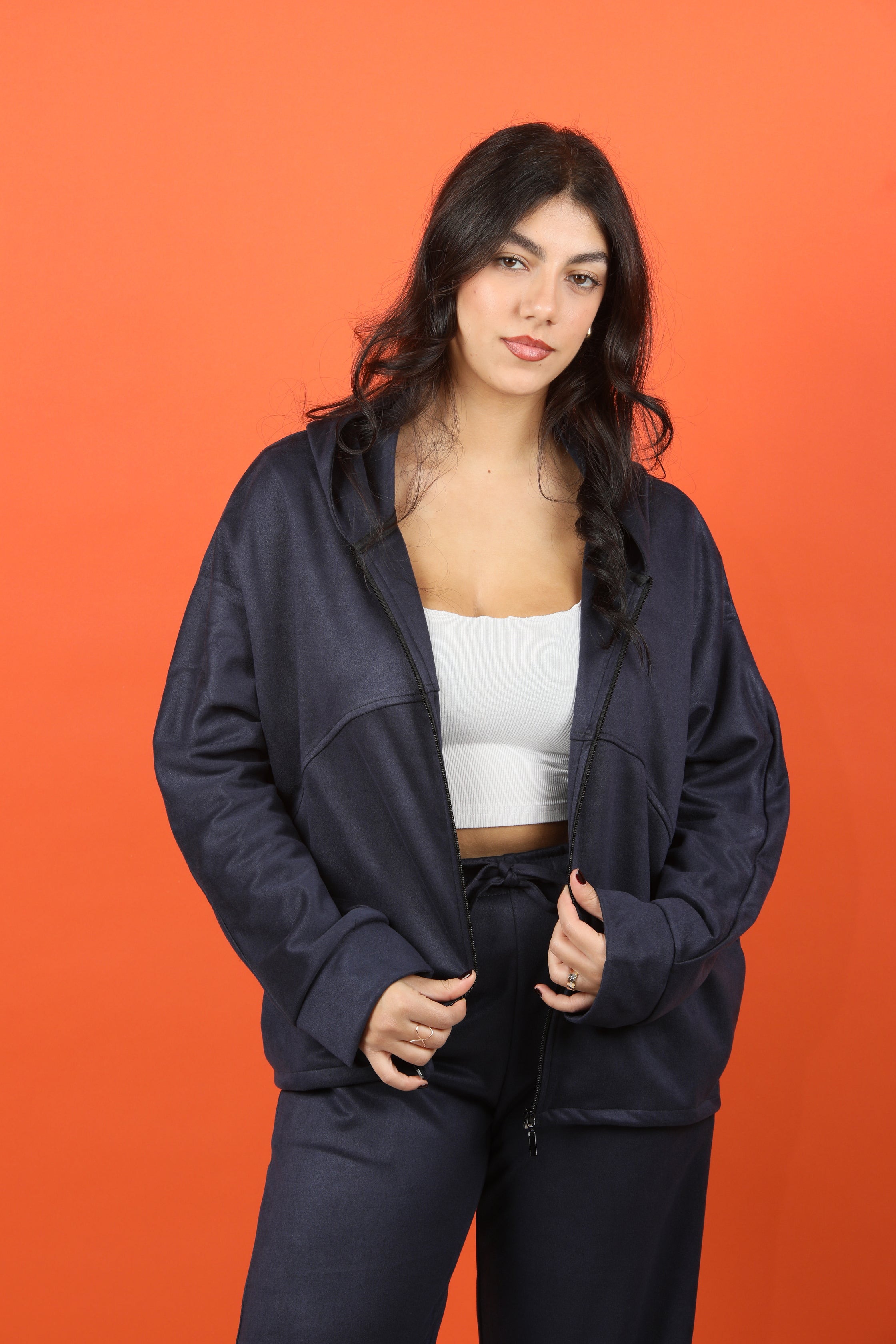 Suede Jacket - Navy