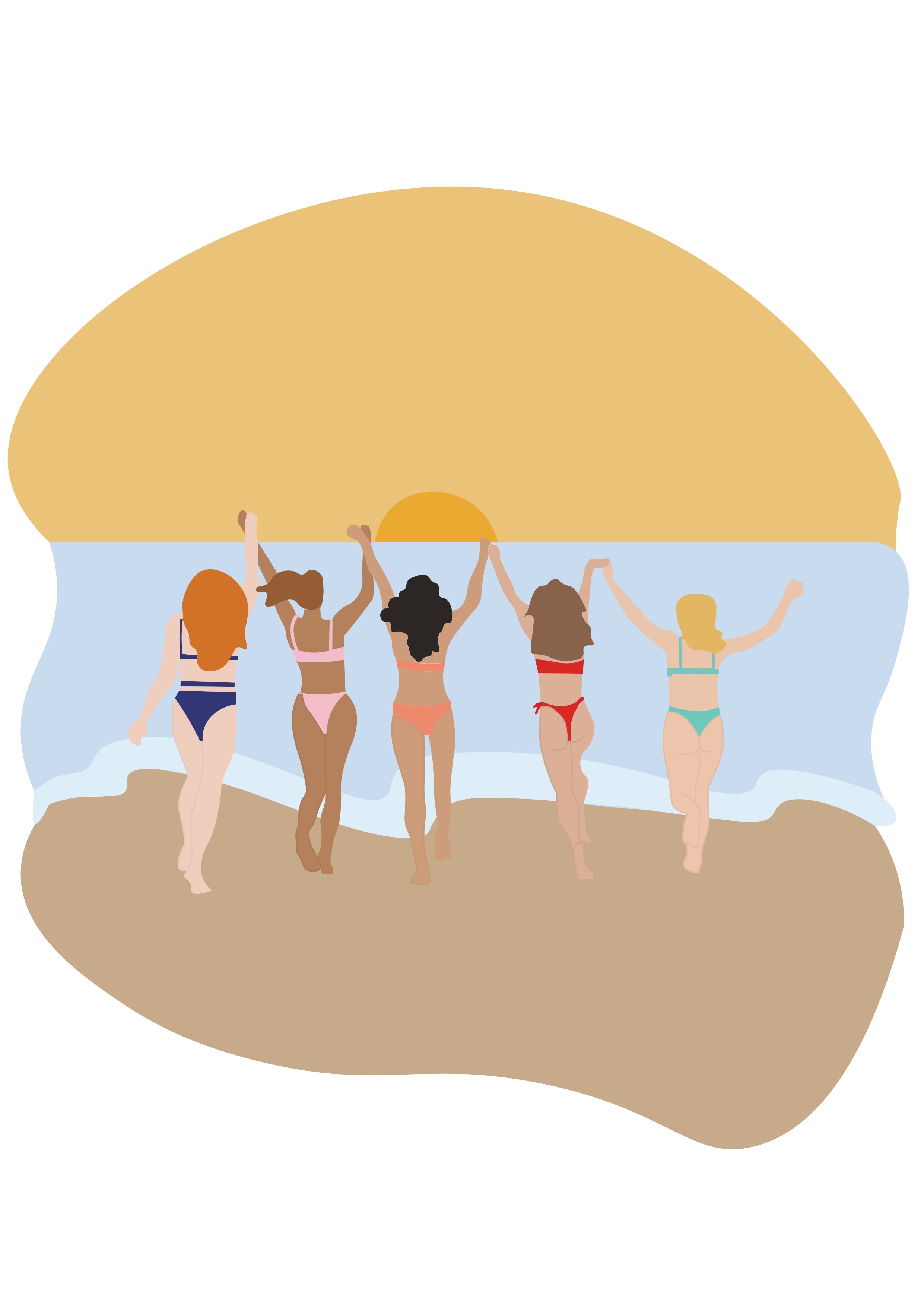 V-neck Tshirt - Sunset Women