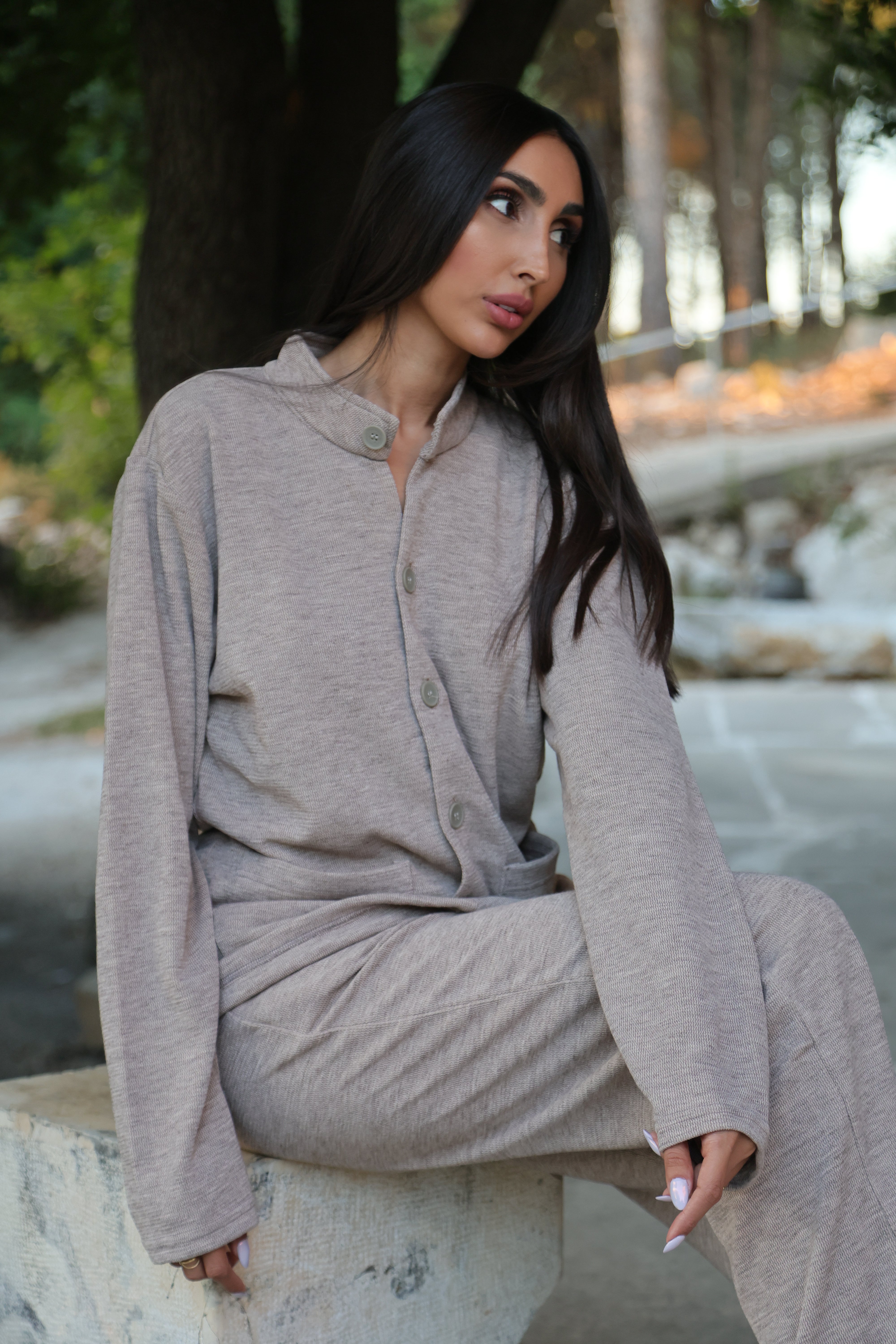 Sienna Cardigan and Pants Set - Beige