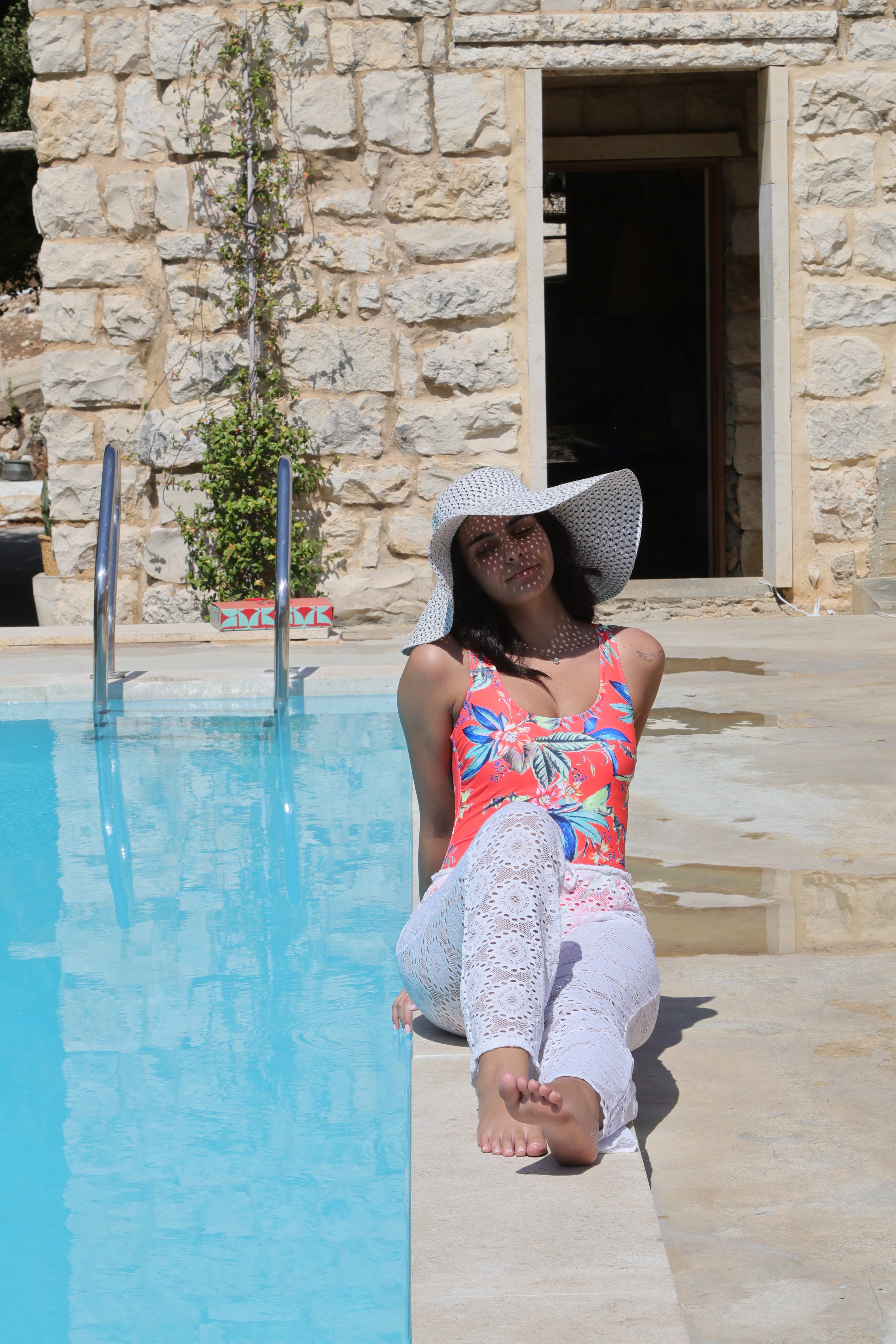 Tropical - One Piece Swimsuit - Orange Floral