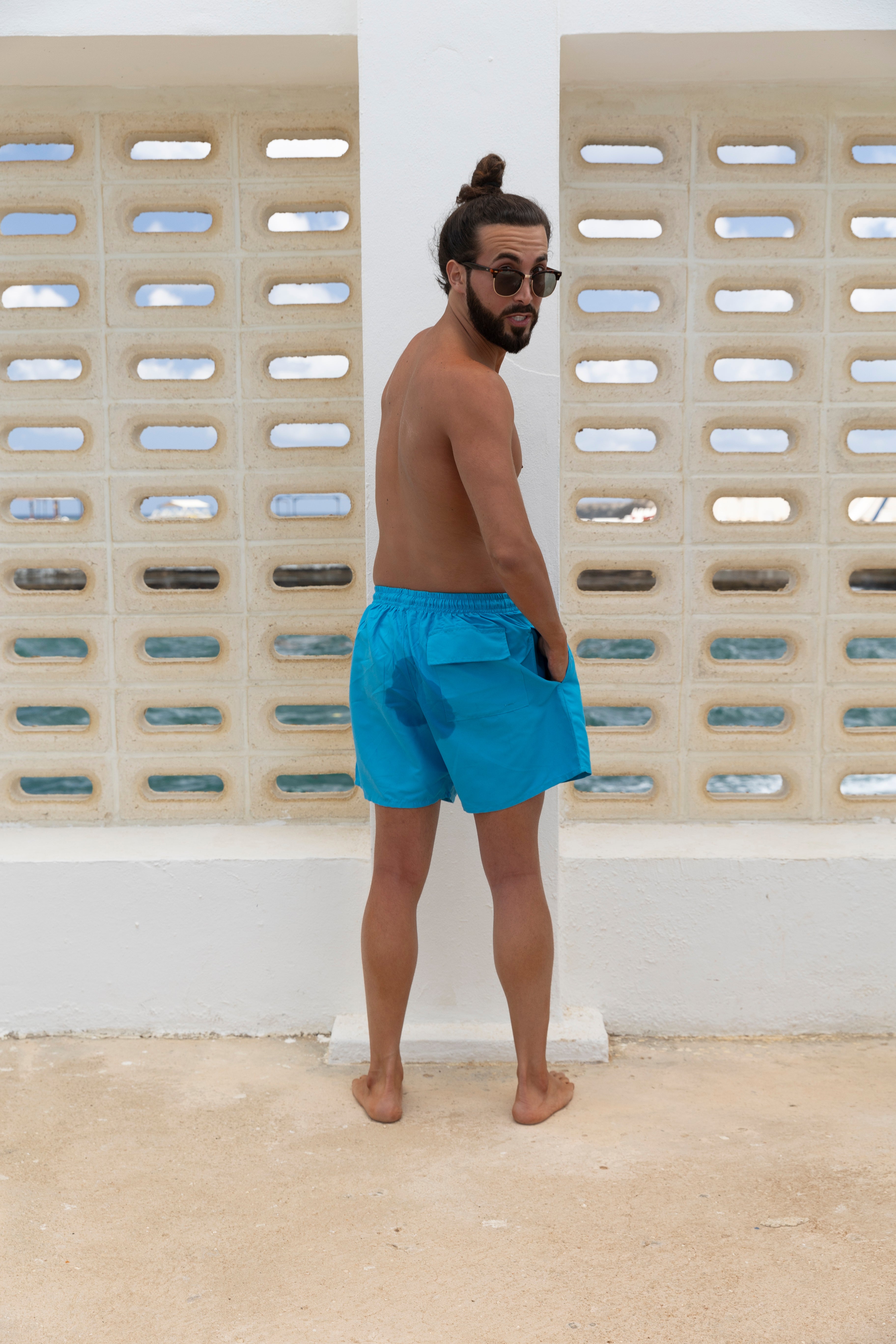 Playero Swim Shorts - Cyan Blue