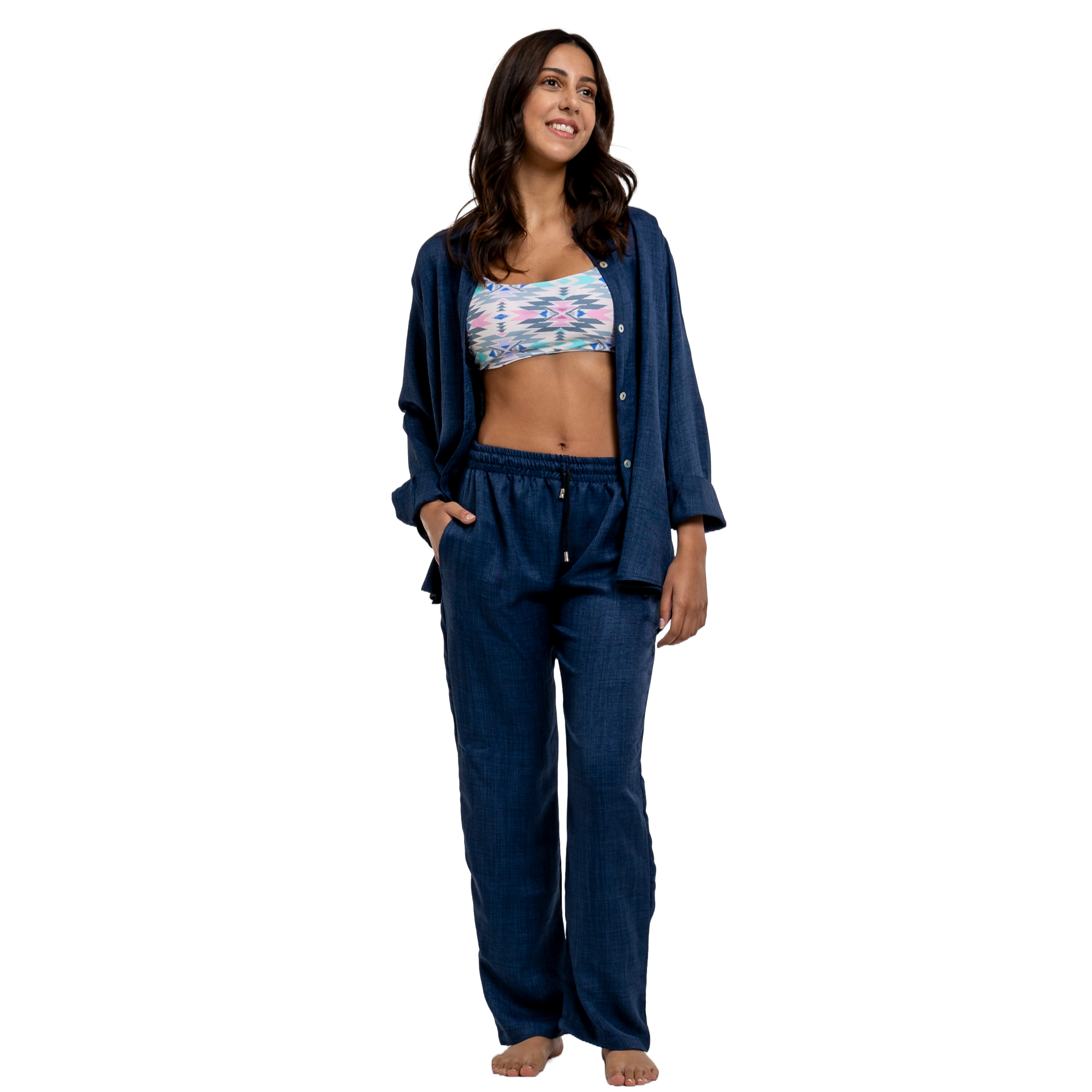 Navy linen set for women