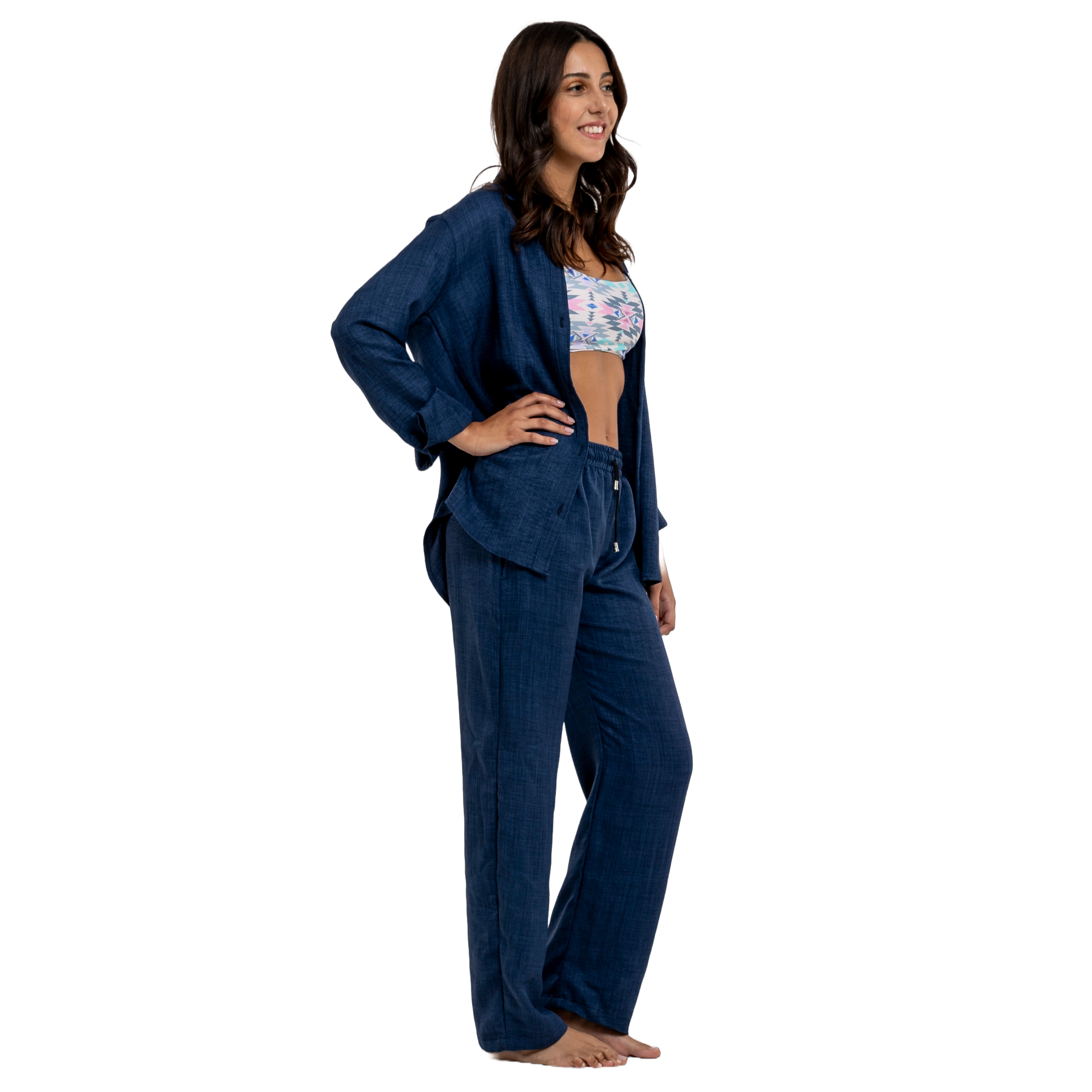 Kali Linen Set - Navy