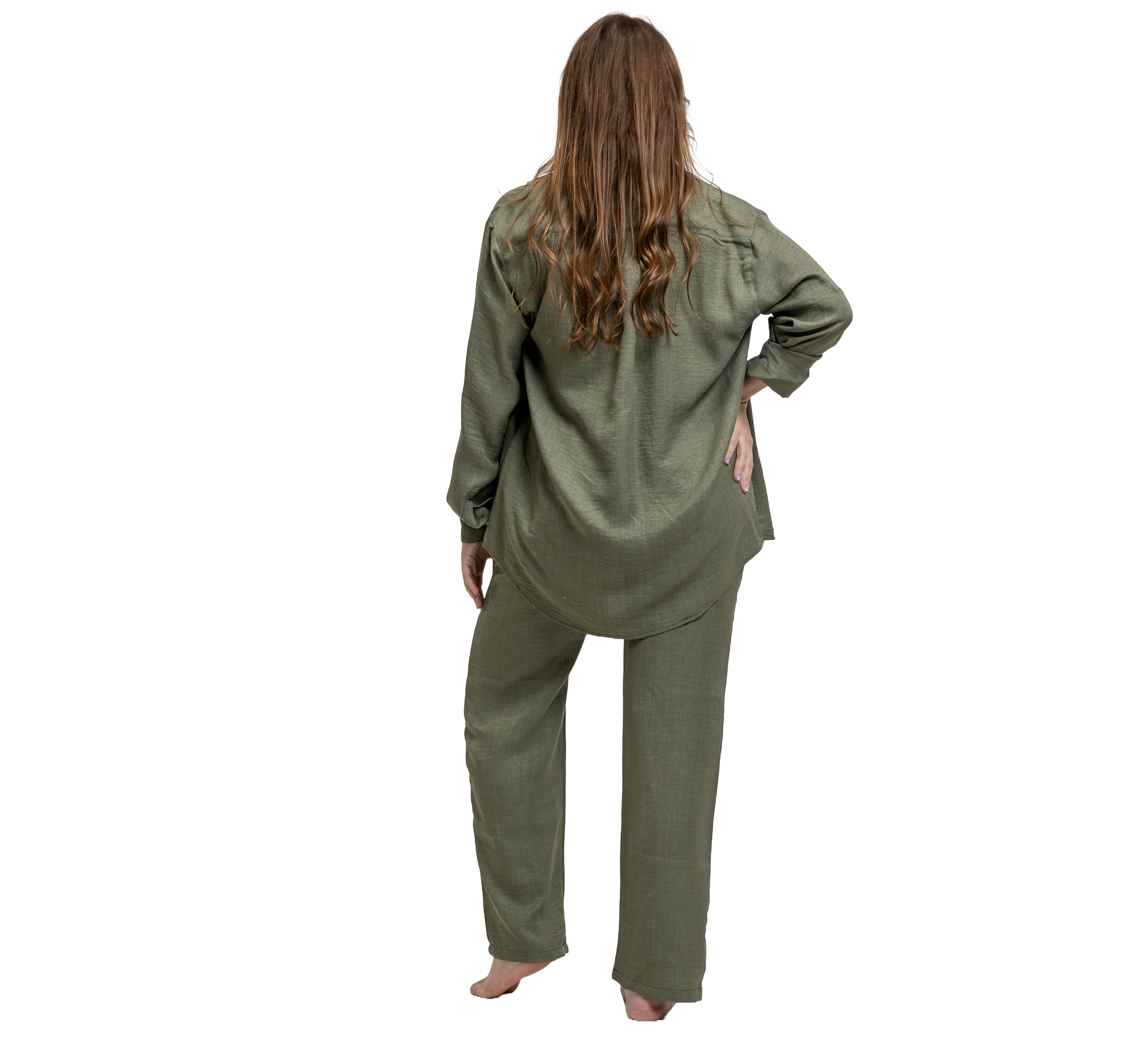 Kali Linen Set - Olive Green