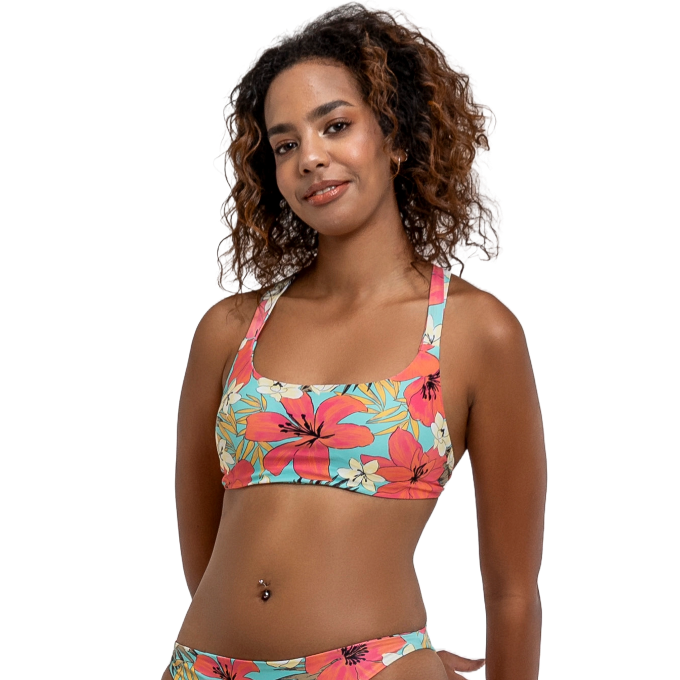 Lucia halter Bikini Top in Floral