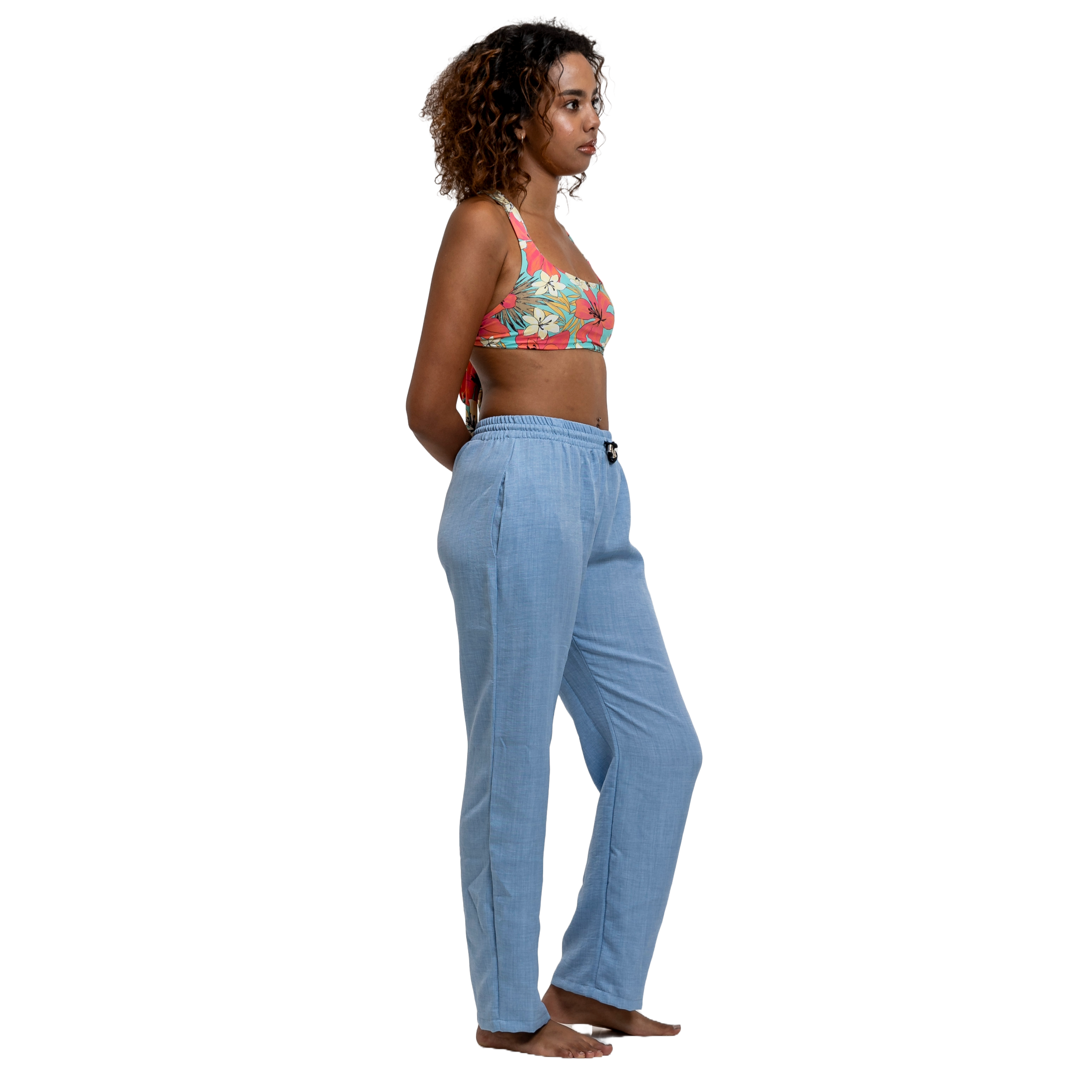 Kali Linen Pants - Sky Blue