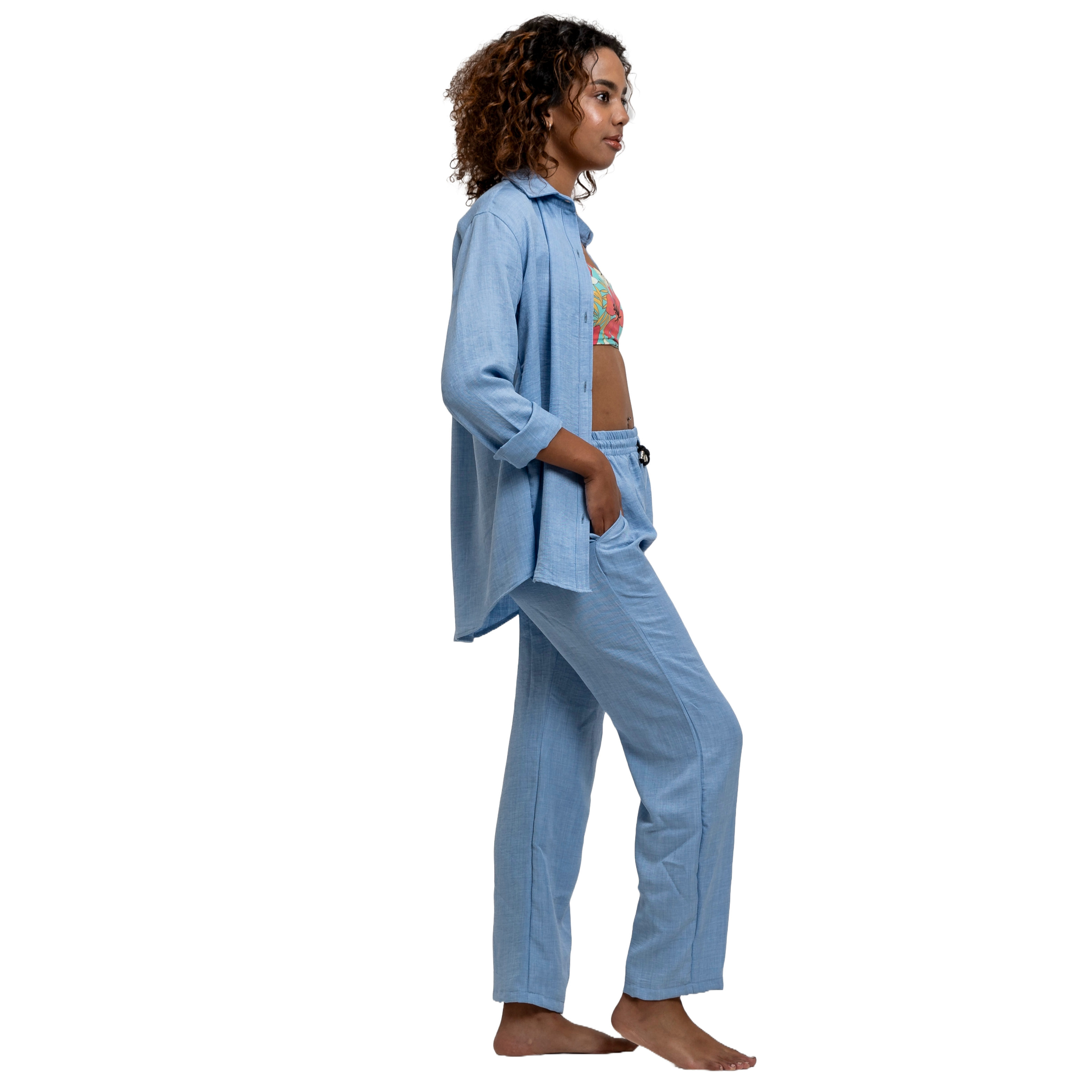 Kali Linen Set - Sky Blue